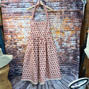 NEW J. Crew Evelina Apron Dress Cream Red Graphic Sz 4 Item CK832